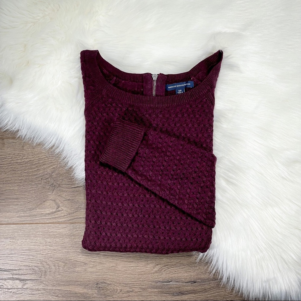 AE | Zip-Back Wool Blend Sweater